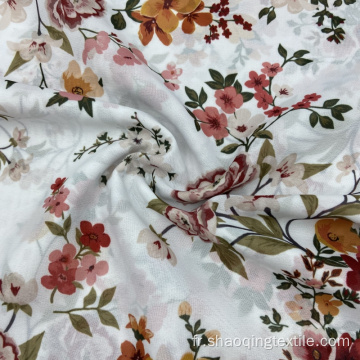 Tissu en mousseline de mousseline à imprimerie de fleurs Tissu de polyester